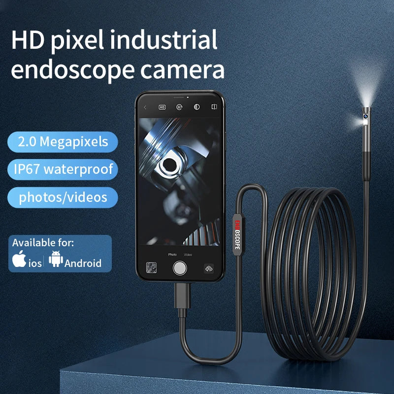 INSKAM Mini Endoscópio Câmera 1080P Único &Dual 8MM Lente Cabo Rígido Impermeável Carro Inspeção de Esgoto Boroscópio Para IOS Android